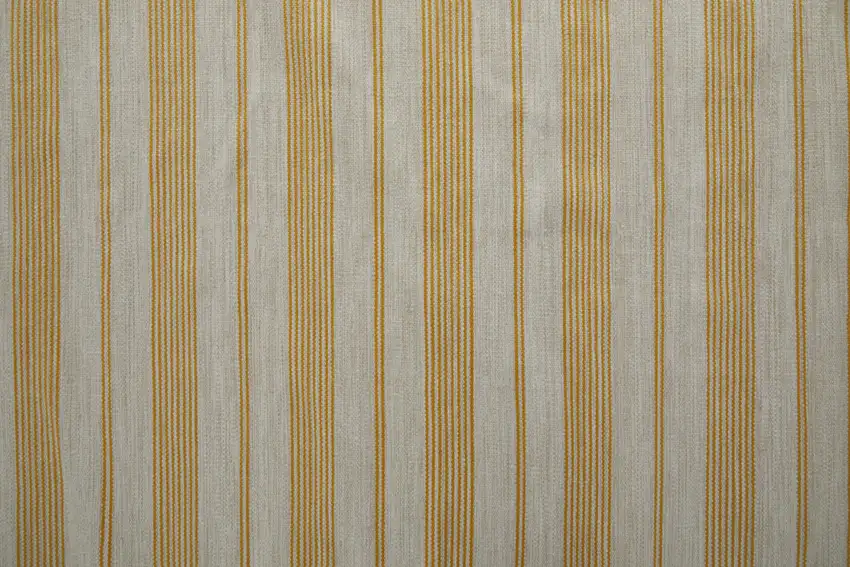 Yellow And Ivory Striped Dhurrie Hand Woven Stain Resistant Area Rug Photo 8