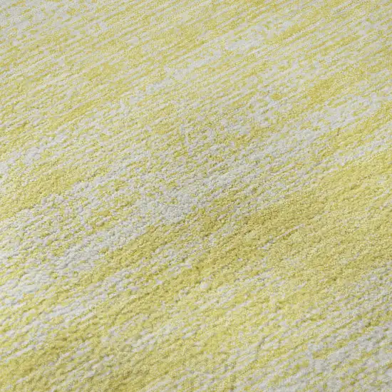 Yellow And Ivory Striped Washable Area Rug With UV Protection Photo 8