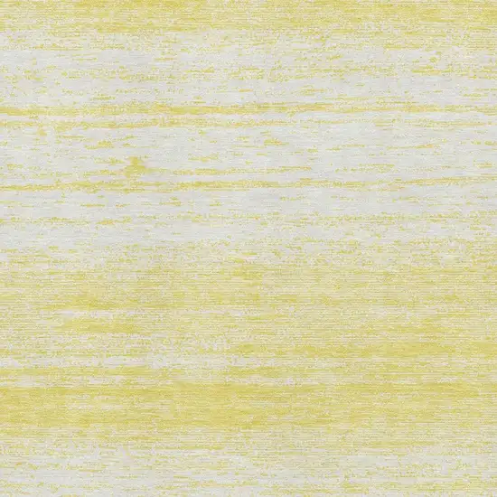 Yellow And Ivory Striped Washable Area Rug With UV Protection Photo 3