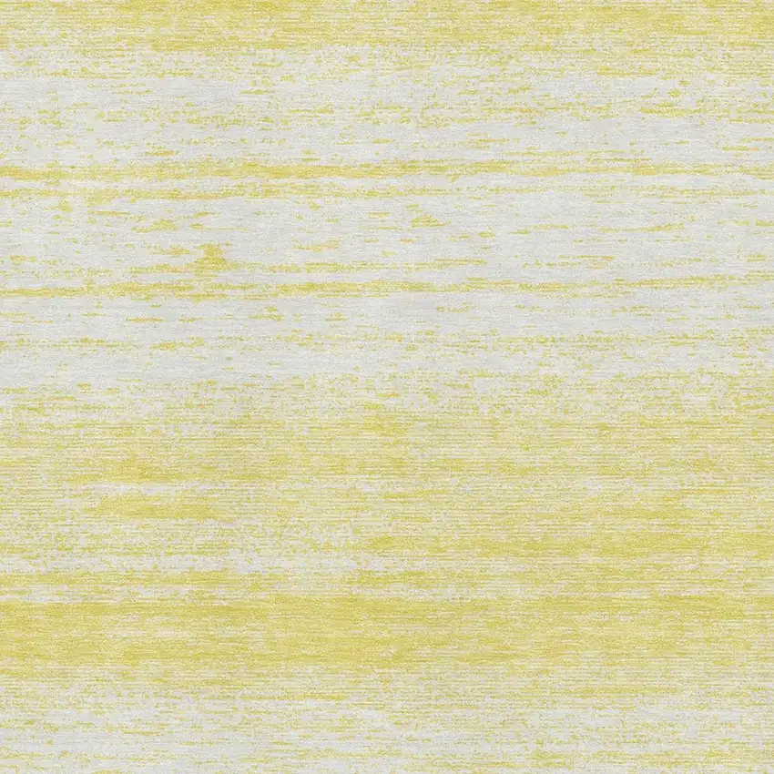Yellow And Ivory Striped Washable Area Rug With UV Protection Photo 3