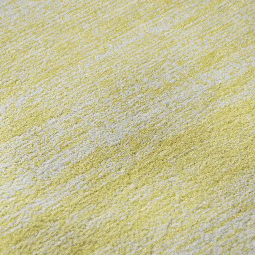 Yellow And Ivory Striped Washable Area Rug With UV Protection Photo 8