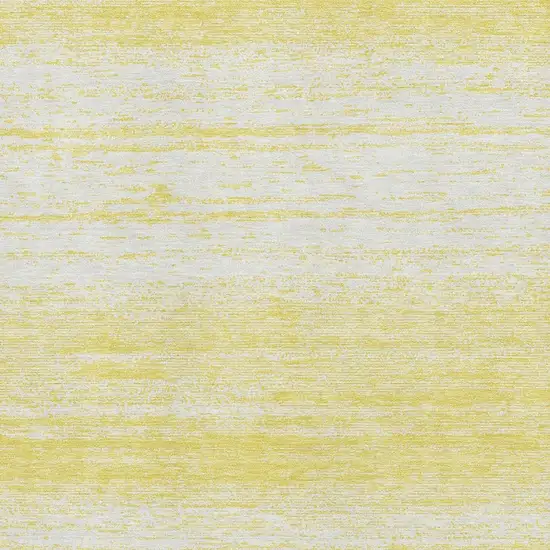 Yellow And Ivory Striped Washable Area Rug With UV Protection Photo 3