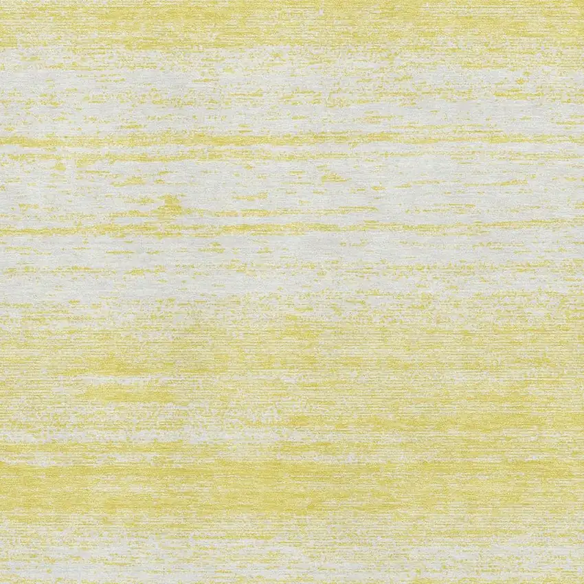 Yellow And Ivory Striped Washable Area Rug With UV Protection Photo 3