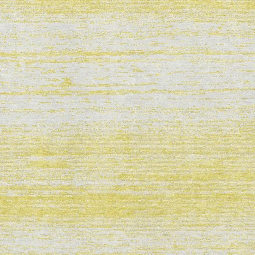 Yellow And Ivory Striped Washable Area Rug With UV Protection Photo 3
