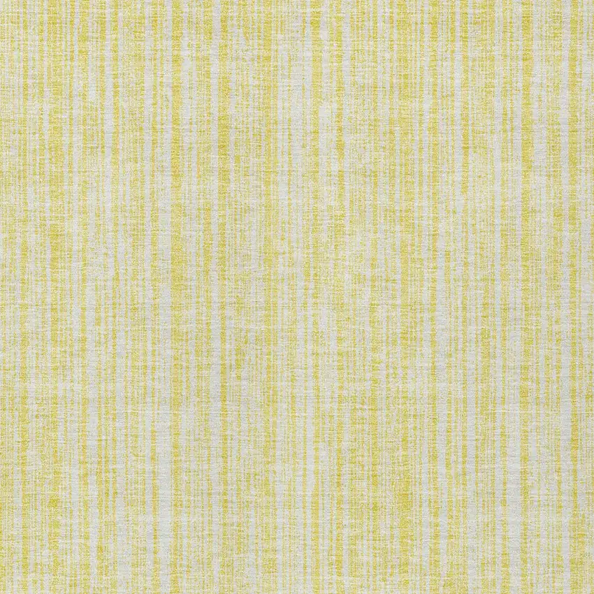 Yellow And Ivory Striped Washable Indoor Outdoor Area Rug Photo 5