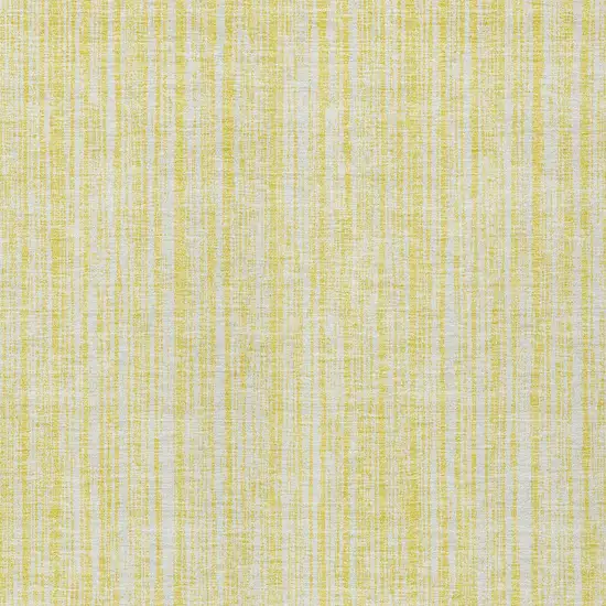Yellow And Ivory Striped Washable Indoor Outdoor Area Rug Photo 5