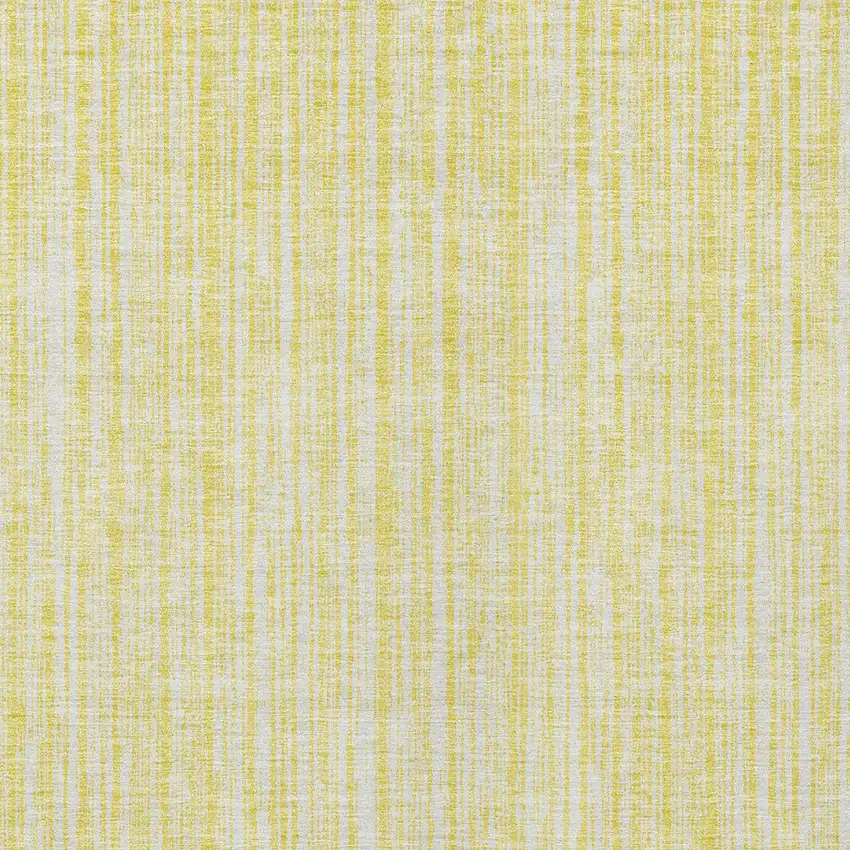 Yellow And Ivory Striped Washable Indoor Outdoor Area Rug Photo 3