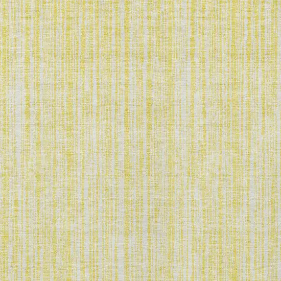 Yellow And Ivory Striped Washable Indoor Outdoor Area Rug Photo 3