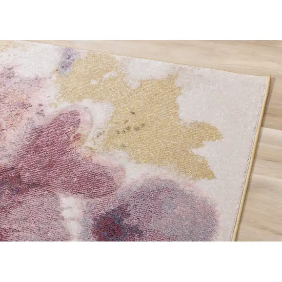 Yellow And Pink Floral Area Rug Photo 8