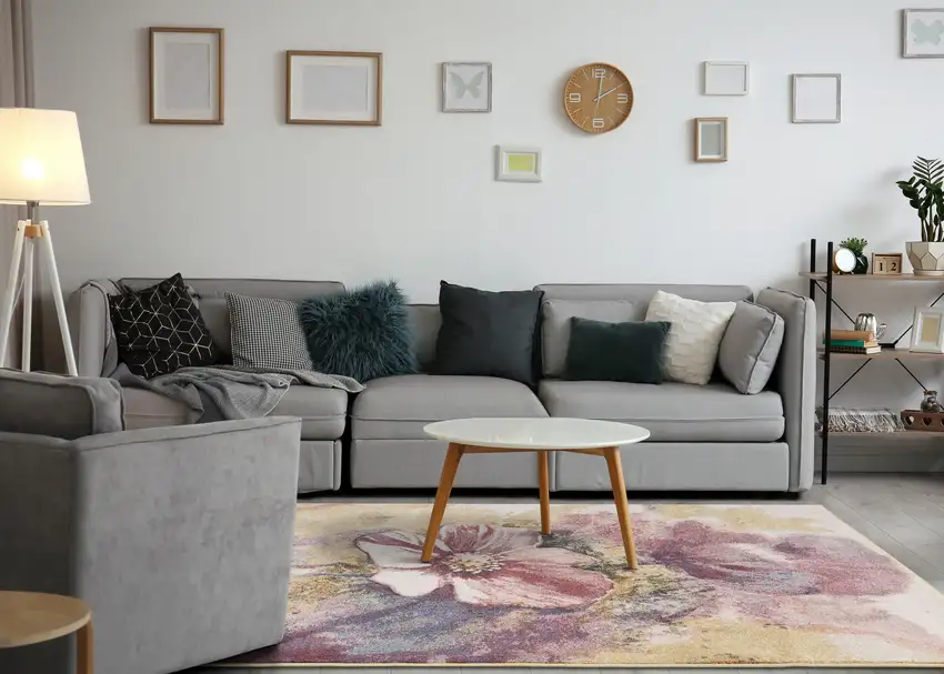 Yellow And Pink Floral Area Rug Photo 7