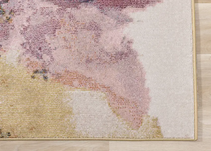 Yellow And Pink Floral Area Rug Photo 9