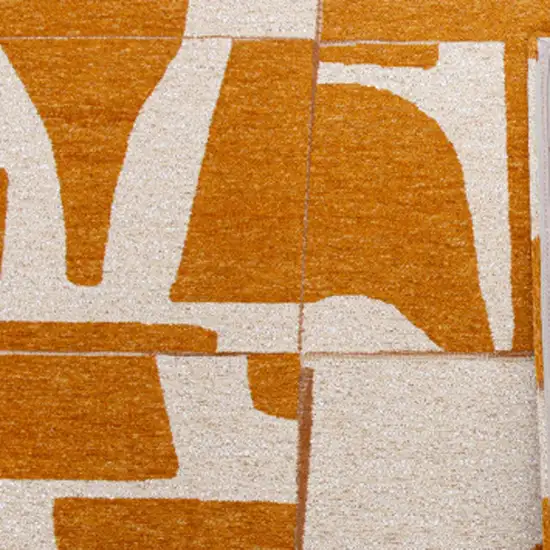 Yellow And White Geometric Washable Area Rug Photo 7