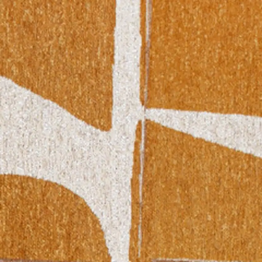 Yellow And White Geometric Washable Area Rug Photo 3