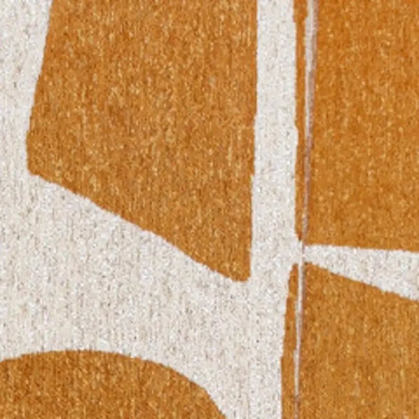 Yellow And White Geometric Washable Area Rug Photo 2