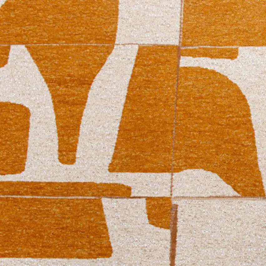 Yellow And White Geometric Washable Area Rug Photo 6