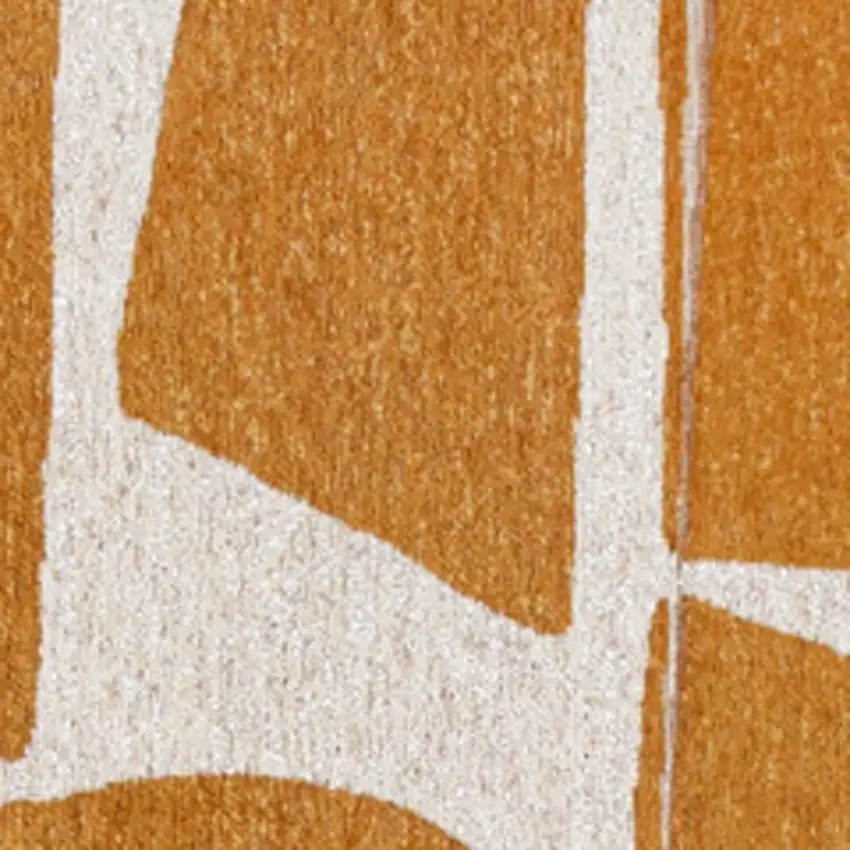 Yellow And White Geometric Washable Area Rug Photo 3