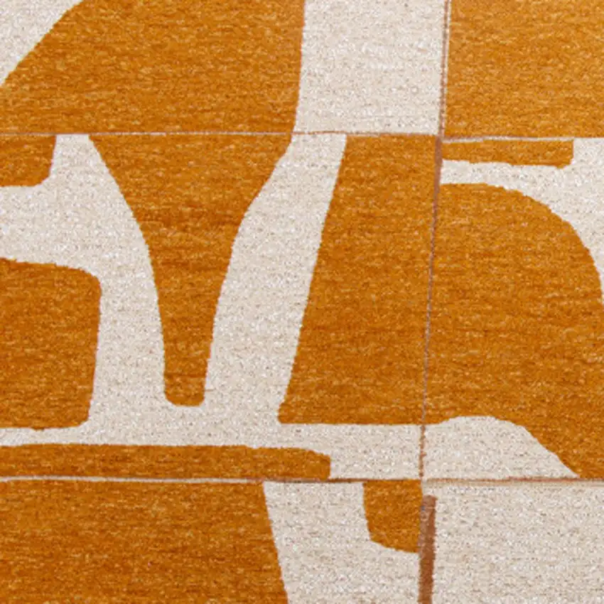 Yellow And White Geometric Washable Area Rug Photo 7