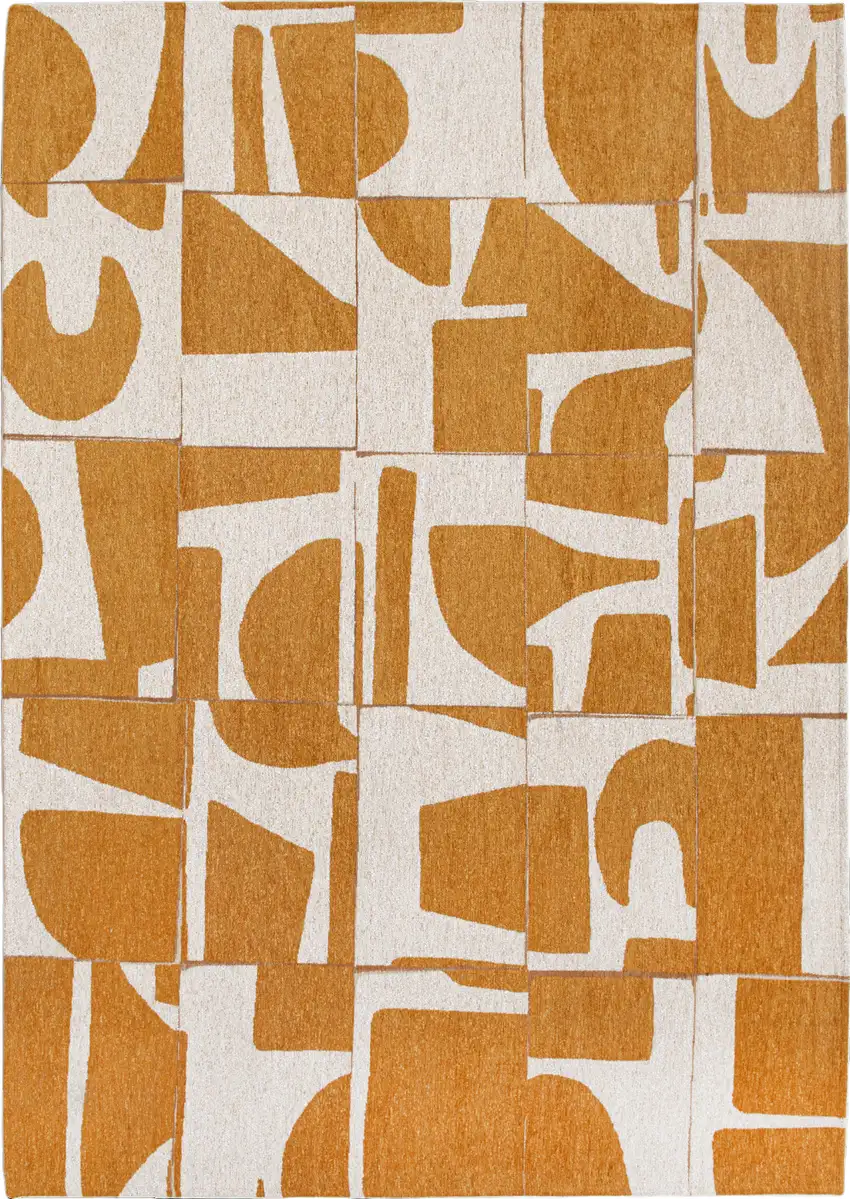 Yellow And White Geometric ,Washable, Area Rug Photo 2