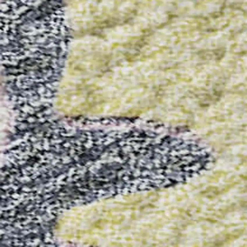 Yellow Blue And Blush Floral Washable Area Rug With UV Protection Photo 2