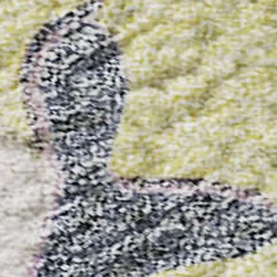 Yellow Blue And Blush Floral Washable Area Rug With UV Protection Photo 2