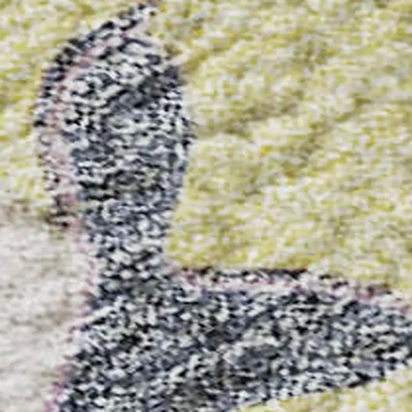 Yellow Blue And Blush Floral Washable Area Rug With UV Protection Photo 2