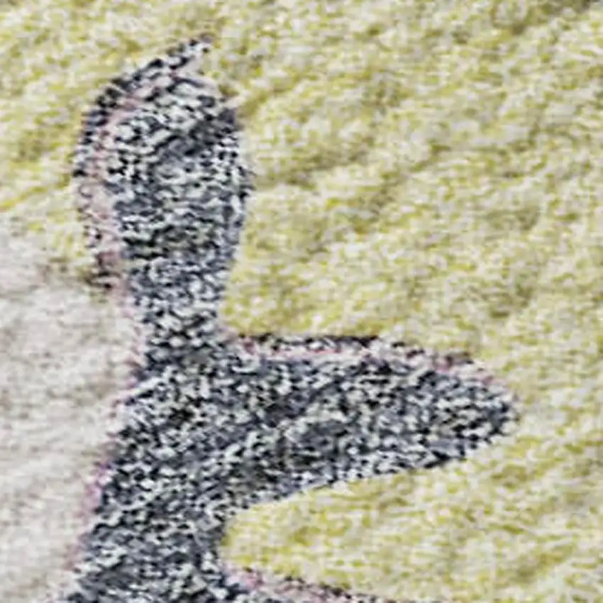 Yellow Blue And Blush Floral Washable Area Rug With UV Protection Photo 3