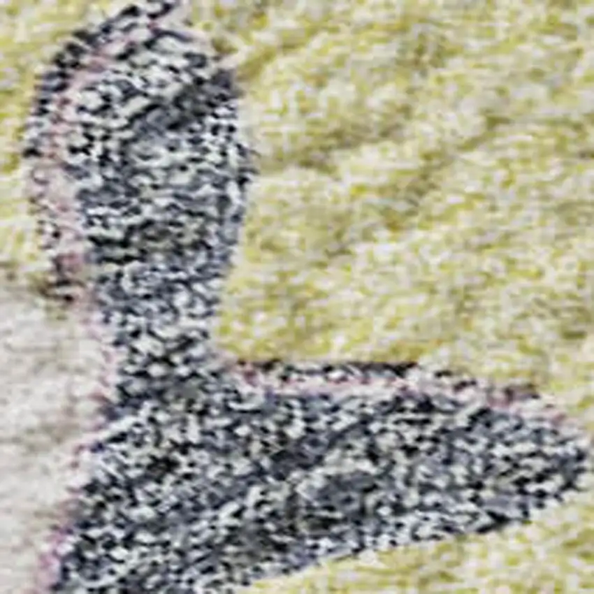 Yellow Blue And Blush Floral Washable Area Rug With UV Protection Photo 2