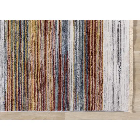 Yellow Blue And Brown Striped Area Rug Photo 7