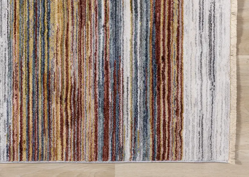 Yellow Blue And Brown Striped Area Rug Photo 7