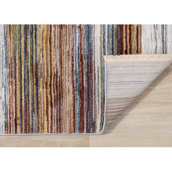 Yellow Blue And Brown Striped Area Rug Photo 8