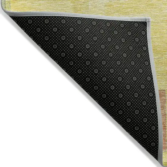 Yellow Blue And Terra Cotta Geometric Washable Indoor Outdoor Area Rug Photo 3