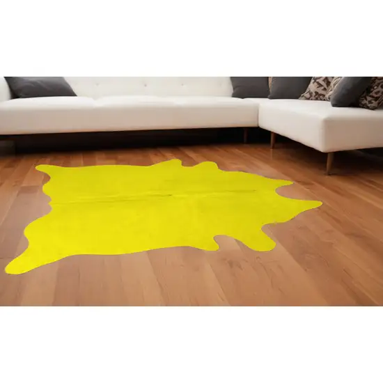 Yellow Cowhide Area Rug Photo 1