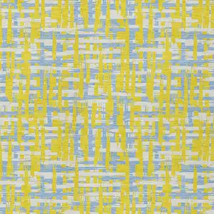 Photo of Yellow Denim Blue And Beige Abstract Washable Indoor Outdoor Area Rug