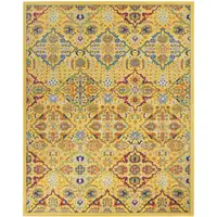 Photo of Yellow Floral Power Loom Area Rug