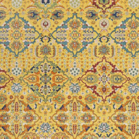 Yellow Floral Power Loom Area Rug Photo 3