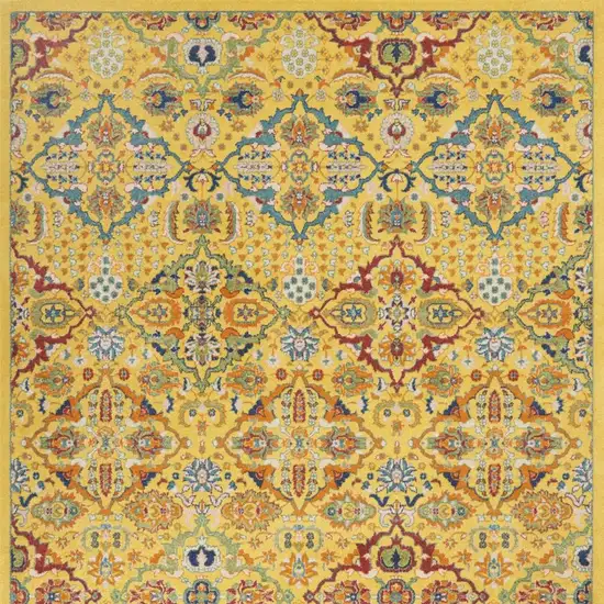 Yellow Floral Power Loom Area Rug Photo 4