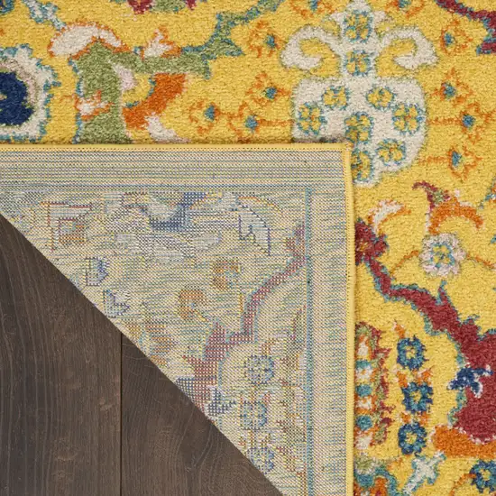 Yellow Floral Power Loom Area Rug Photo 8