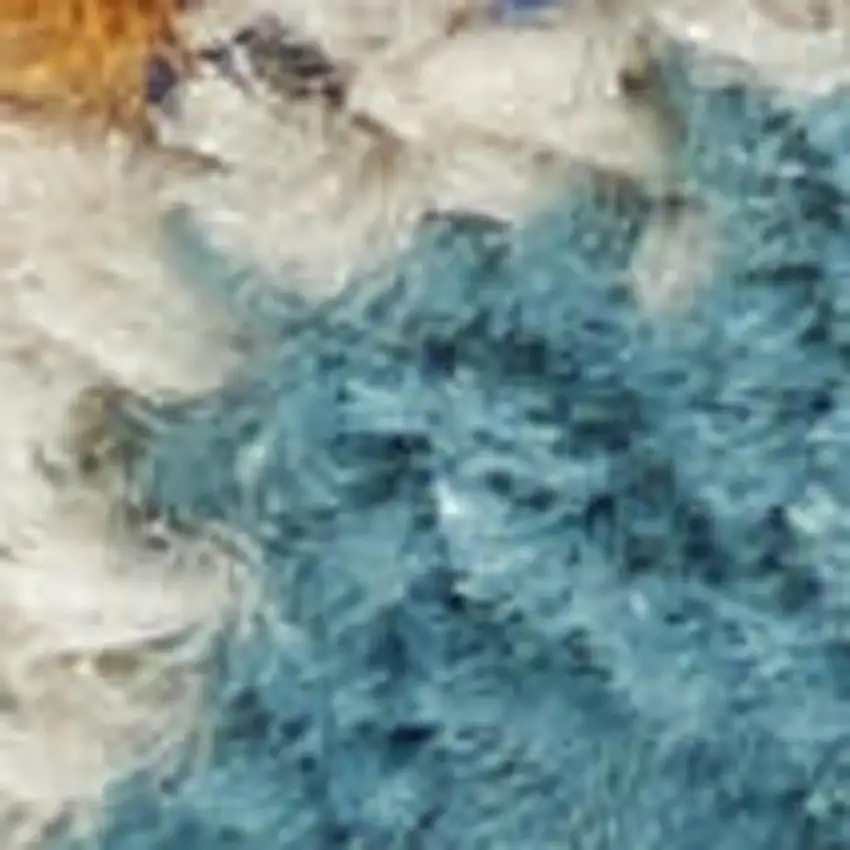 8' Yellow Floral Runner Rug Photo 2