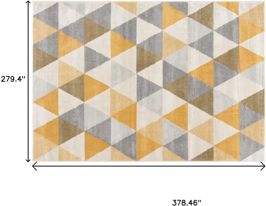 Yellow Geometric Area Rug Photo 3