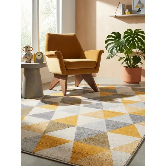 Yellow Geometric Area Rug Photo 7