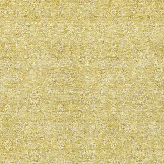 Yellow Gold And Ivory Floral Washable Indoor Outdoor Area Rug Photo 3