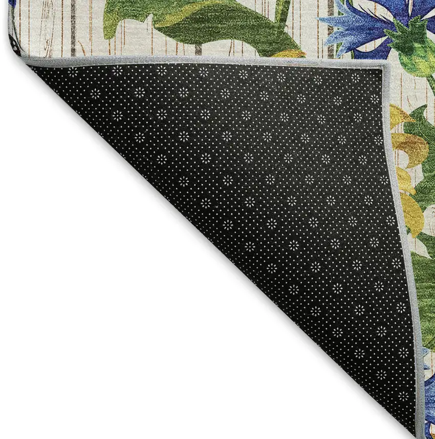 Yellow Green And Blue Geometric Washable Area Rug With UV Protection Photo 7