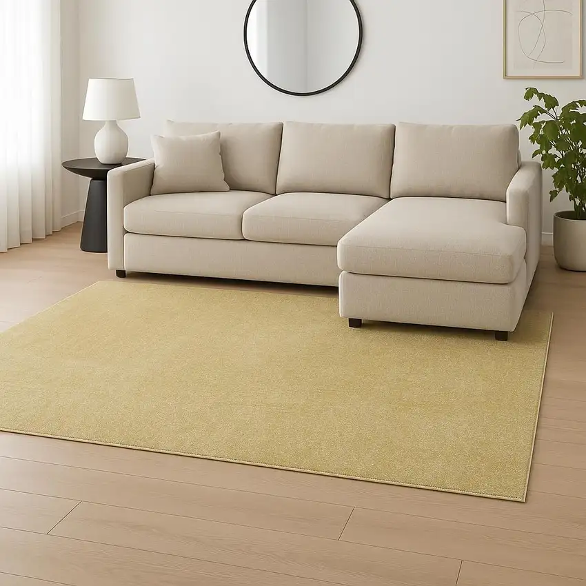 Yellow Shag Hand Woven Area Rug Photo 1