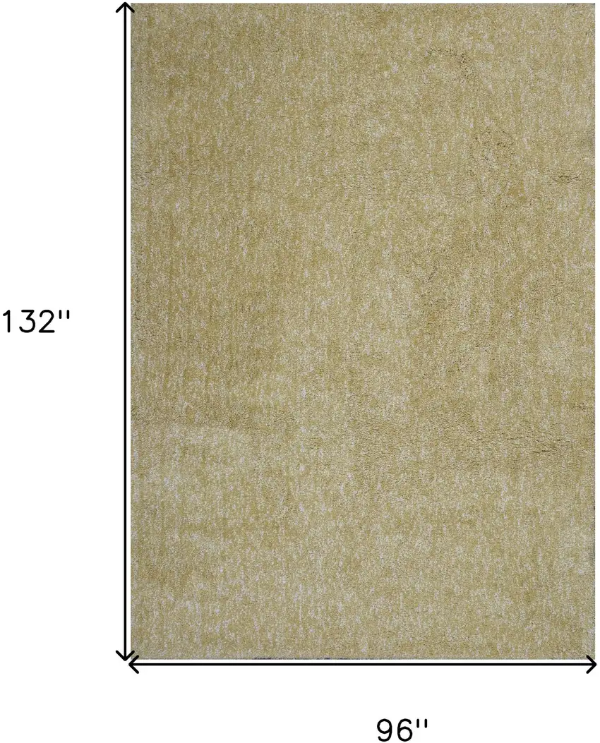 8'X11' Yellow Heather Indoor Shag Rug Photo 3