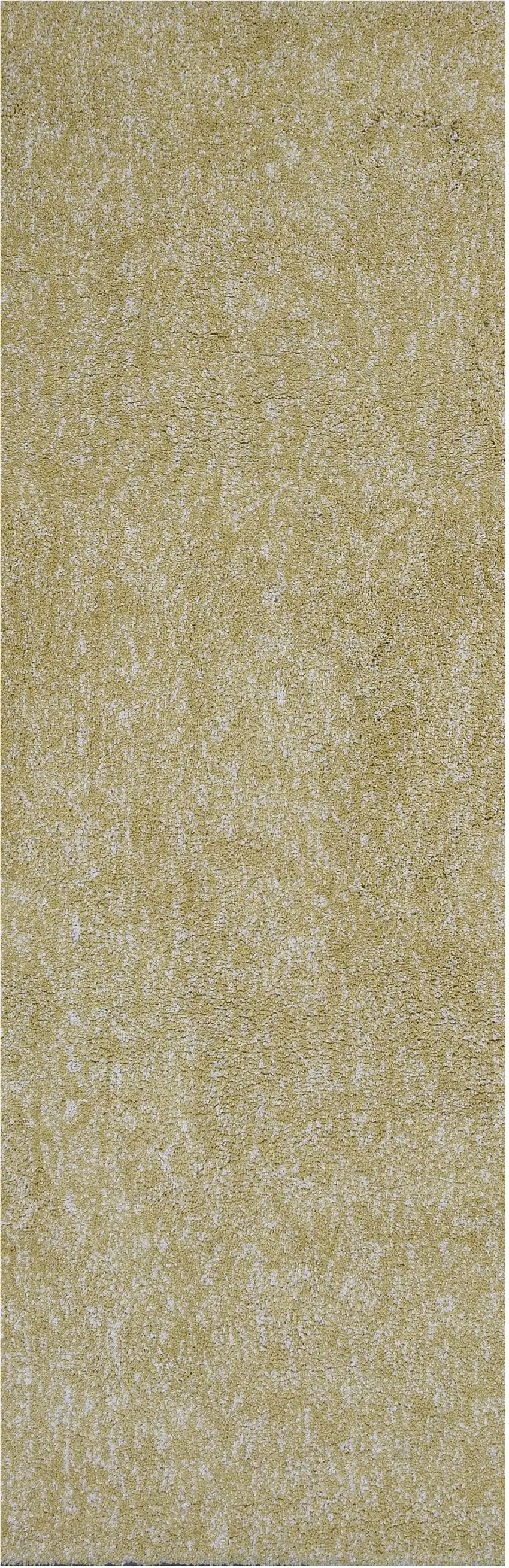 8' Yellow Shag Hand Woven Runner Rug Photo 2