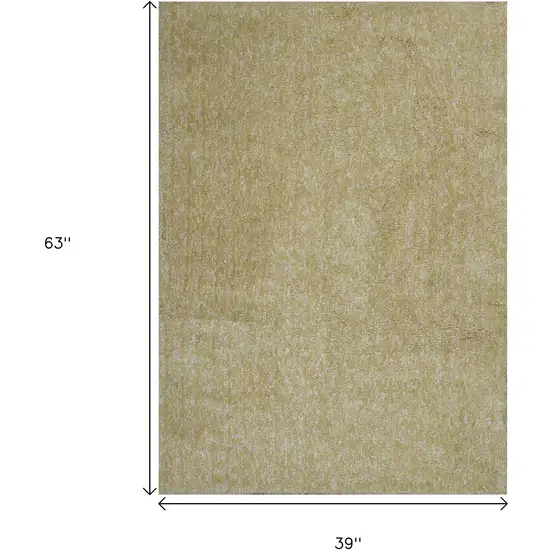 Yellow Shag Hand Woven Area Rug Photo 3