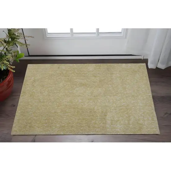 Yellow Shag Hand Woven Area Rug Photo 1