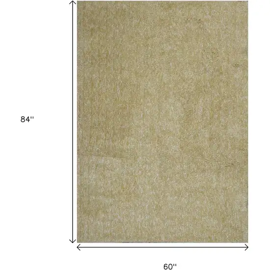 Yellow Shag Hand Woven Area Rug Photo 3