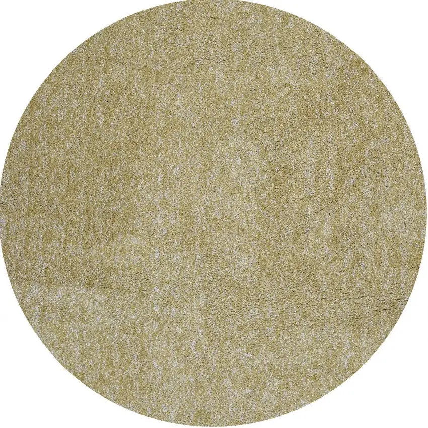 Yellow Heather Round Indoor Shag Rug Photo 4