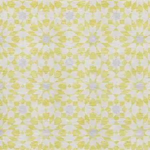 Photo of Yellow Ivory And Gray Geometric Washable Area Rug With UV Protection